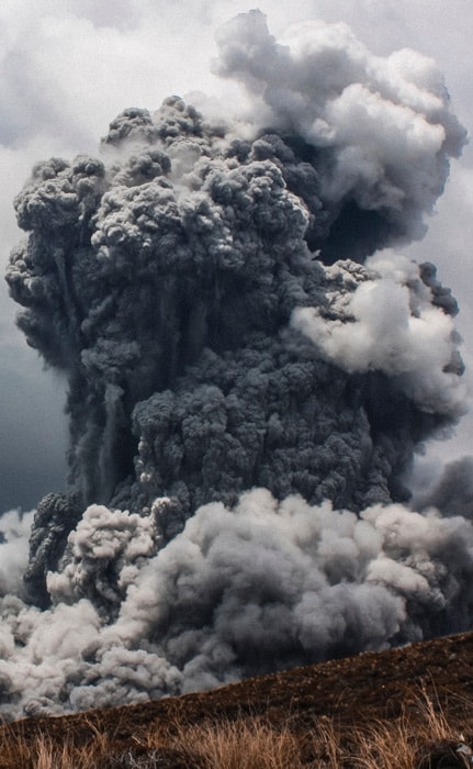 Volcanic ash in the air.